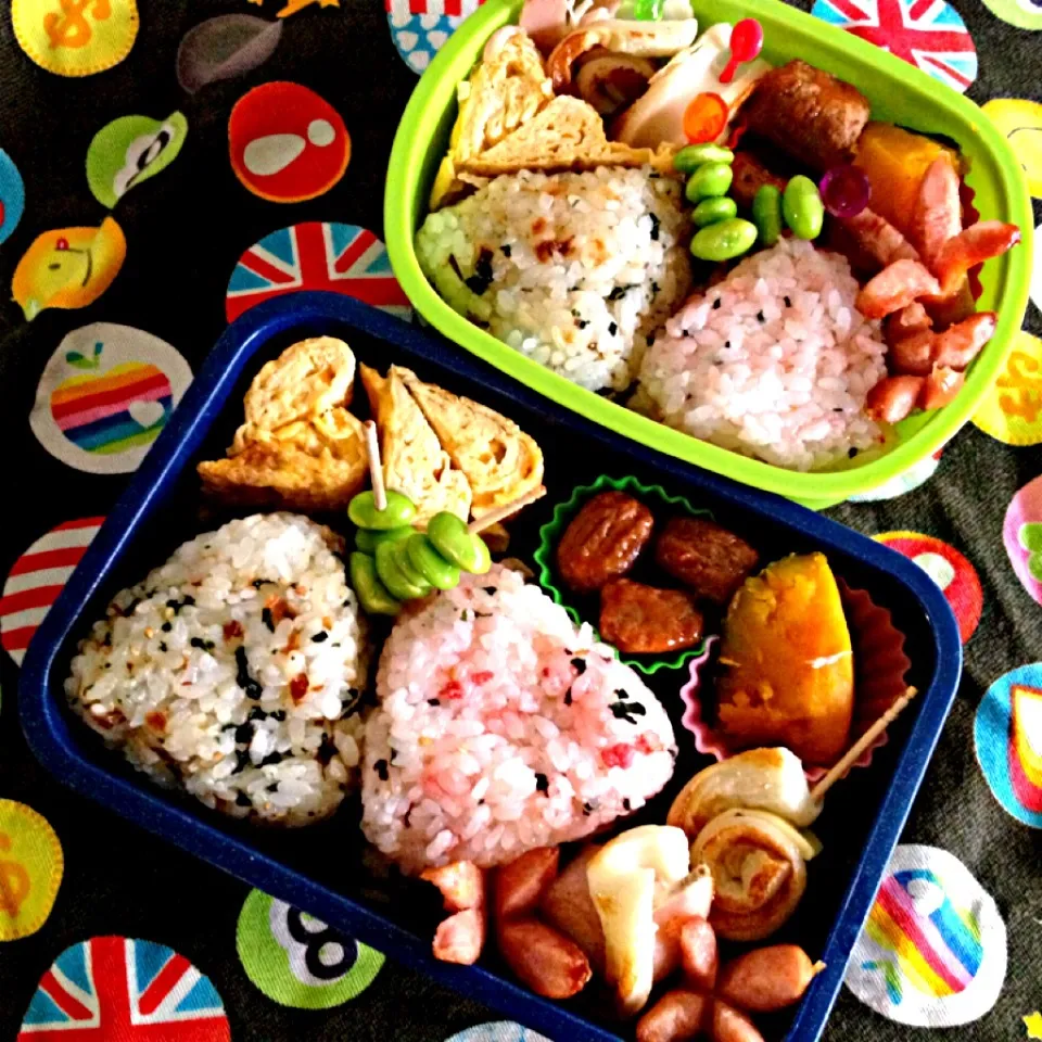 Snapdishの料理写真:5/23三女&パパ弁当|marinaさん