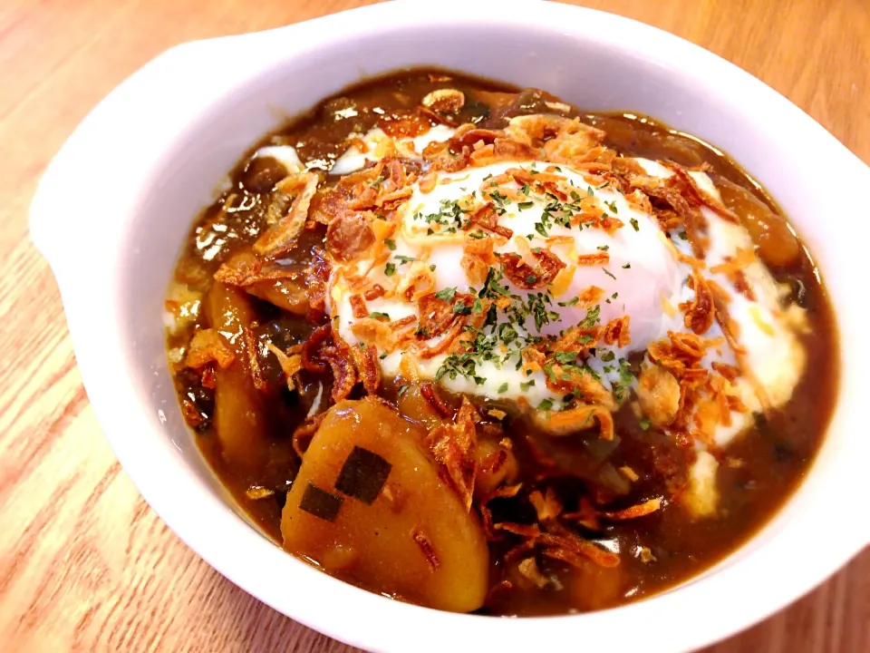 温泉卵のっけカレー丼！|ユキさん