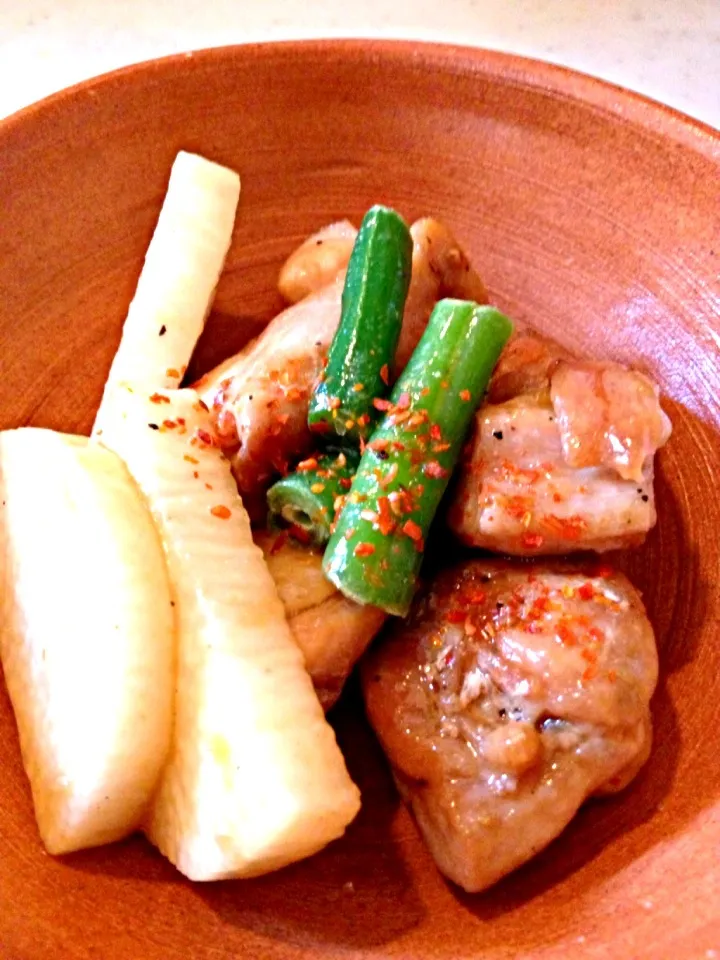 鶏肉と長芋の照焼き。|りんさん