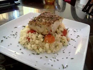 seared red snapper with couscous|eone oneさん