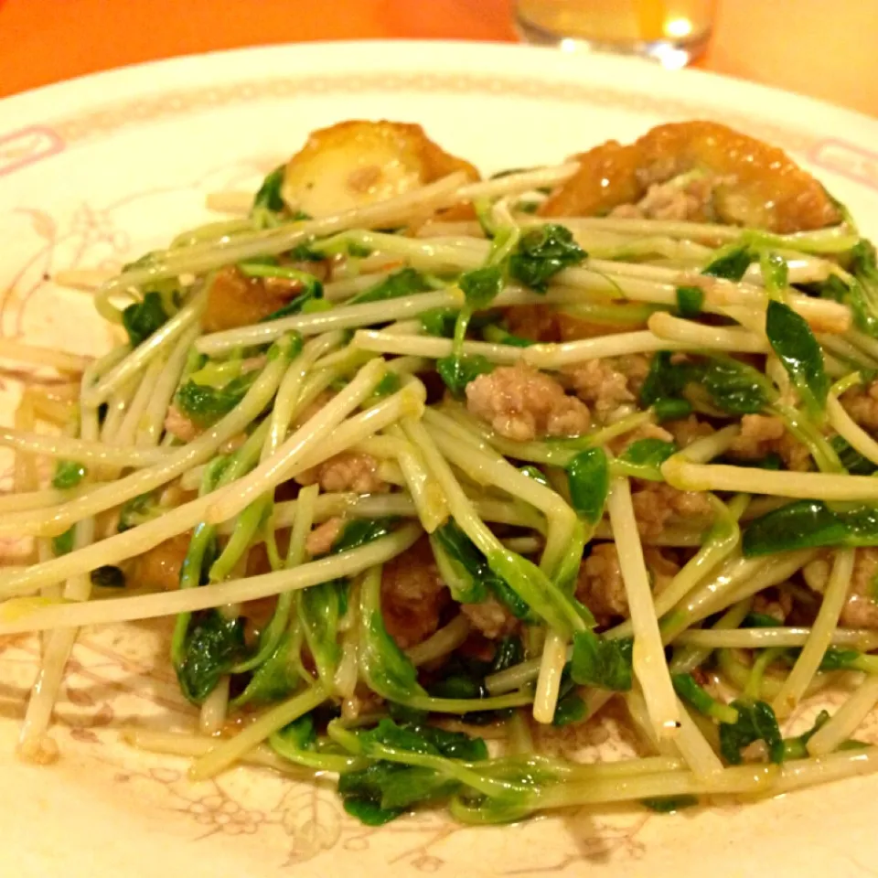 stir-fried veg w/ minced pork & tofu|Cloudy Gさん