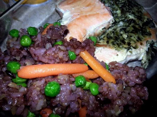 baked stuffed salmon & mixed rice|katana keyesさん