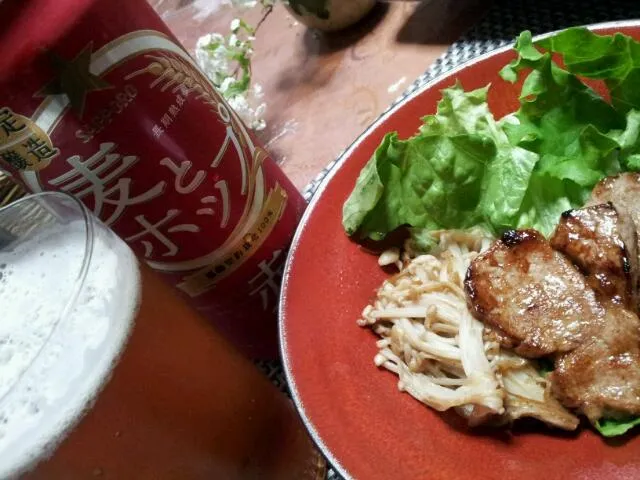 限定醸造のビールと放牧豚ヒレ肉ステーキ！|じゃっきーさん