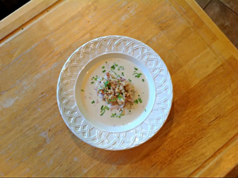 Clam chowder inspired by modernist cuisine. Really delicious|Travis A Darlingさん