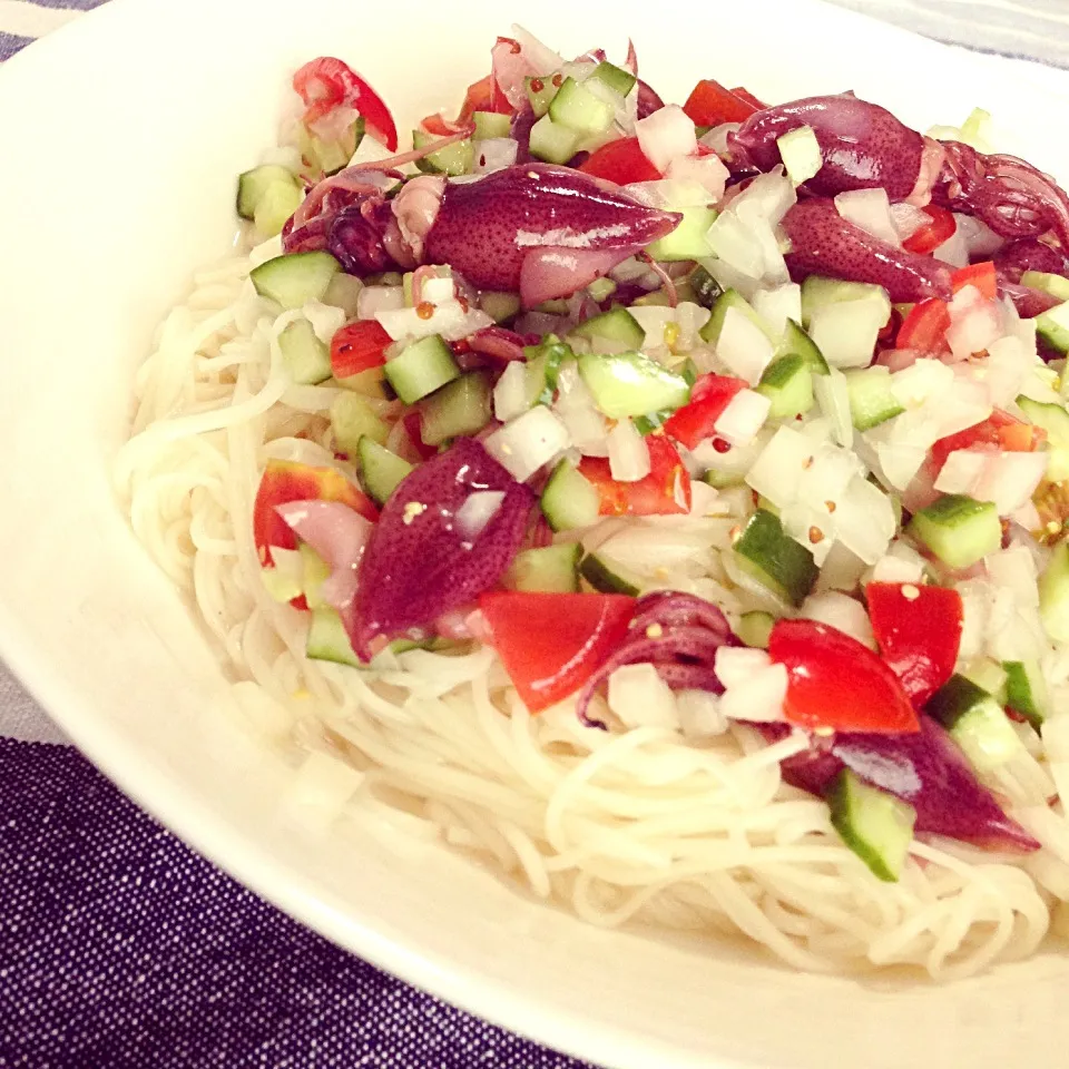 ホタルイカの冷製パスタ風そうめん|carinさん