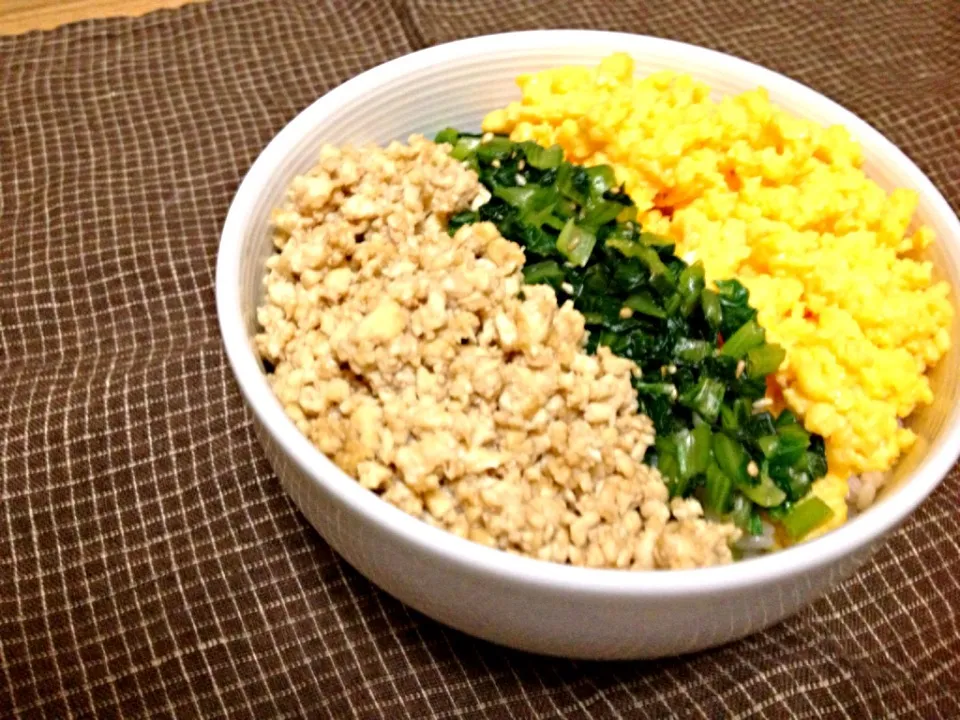 豆腐そぼろの三色丼|ハルさん