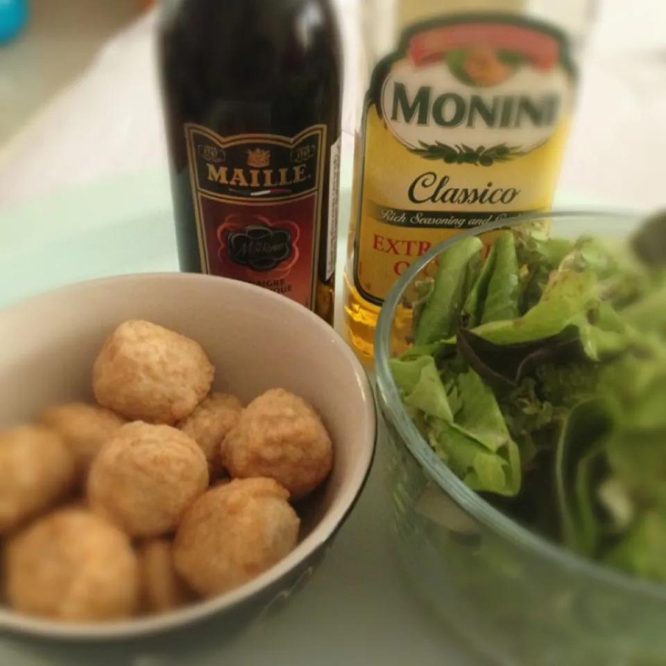 chicken balls & salad|Cloudy Gさん