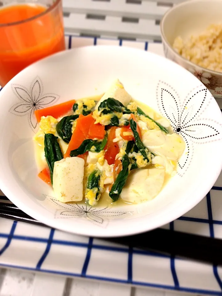 豆腐と野菜の卵とじ|ゆきさん