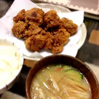 Snapdishの料理写真:唐揚げ＆冷汁|t@k@…seさん