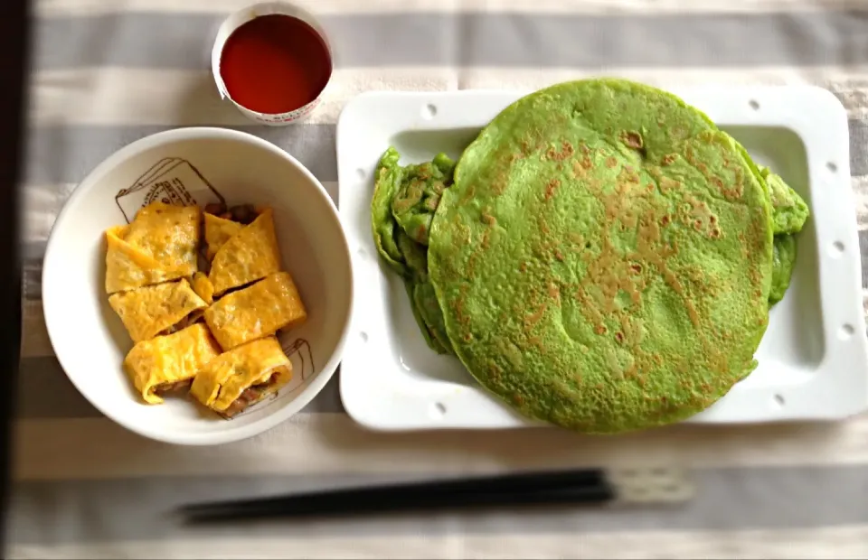 ニラチヂミ、納豆卵焼き|rie.Fさん