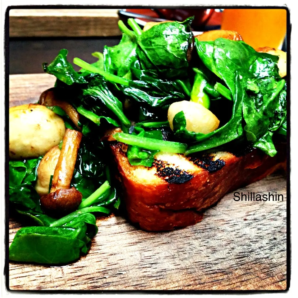 spinach & mushroom brioche|shillashinopithさん