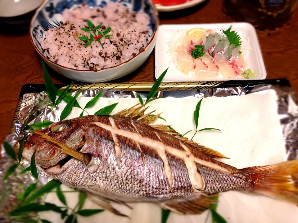 三男の１３才のお誕生日めで鯛🐟＆赤飯|まさまささん