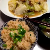 シャケの炊き込み御飯とあさりの酒蒸し|ともさん