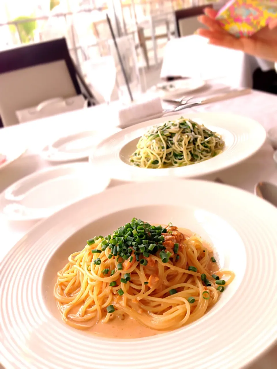 Snapdishの料理写真:うにのパスタ♡シラスと海苔のパスタ|さきぼーさん