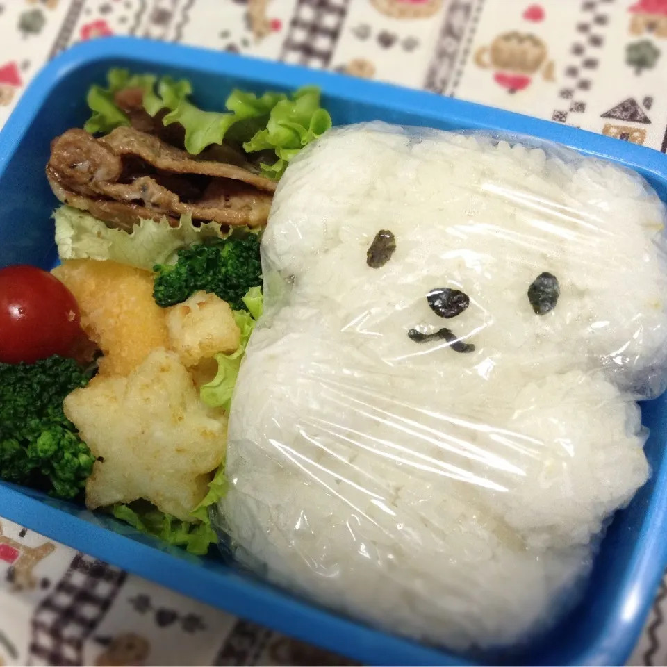 Snapdishの料理写真:白わんこおにぎり弁当|波夜乃さん