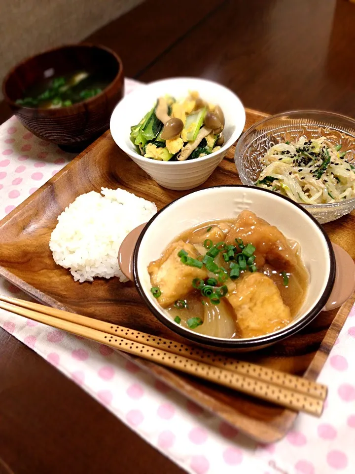 鶏肉と厚揚げのとろとろ和風煮定食|ユカさん