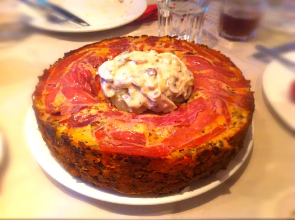 Mixed meat cake with parma ham and mushroom sauce|Blanka Budakさん