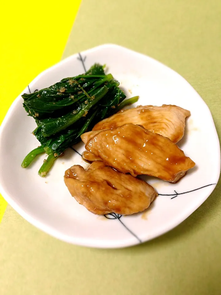 鶏肉のじぶ煮／ほうれん草のごまあえ|ゆきさん