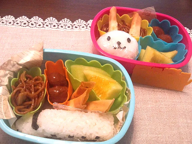 Snapdishの料理写真:幼稚園児のお弁当～新幹線&うさぎ|korohaさん