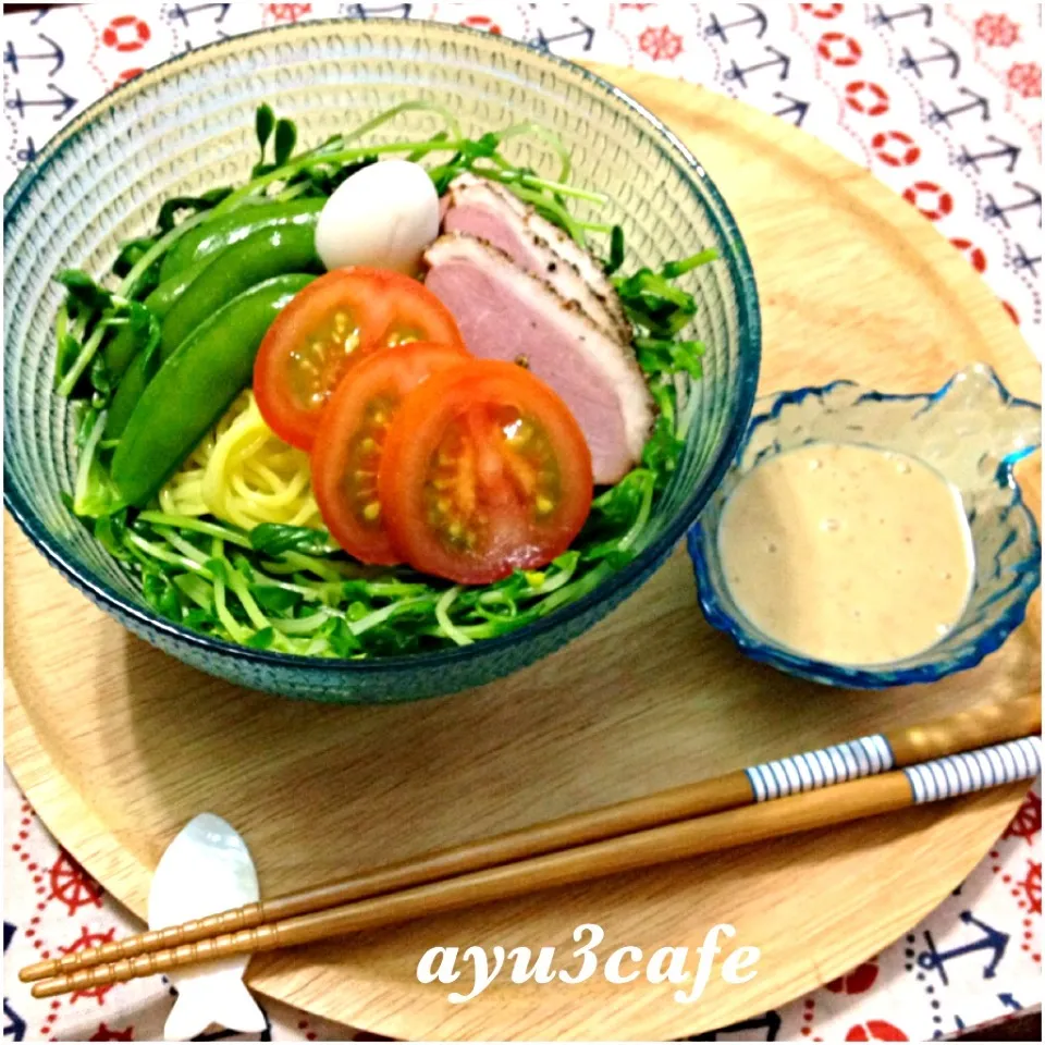 深煎りごまドレの中華サラダ麺|ayu3cafeさん