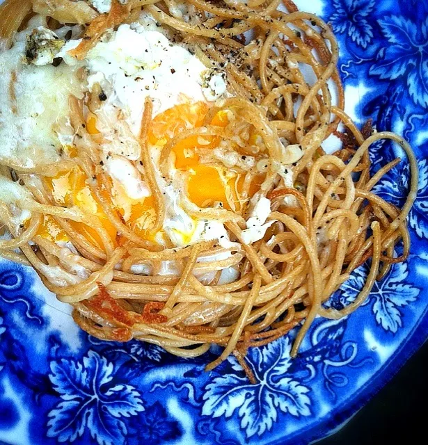 Fried pasta a la carbonara|Peter Simonさん