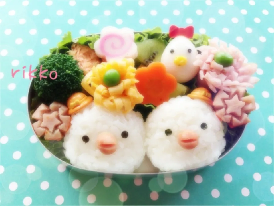 ピピピピ🎵                                 なかよし小鳥弁当🐤💛|rikkoさん