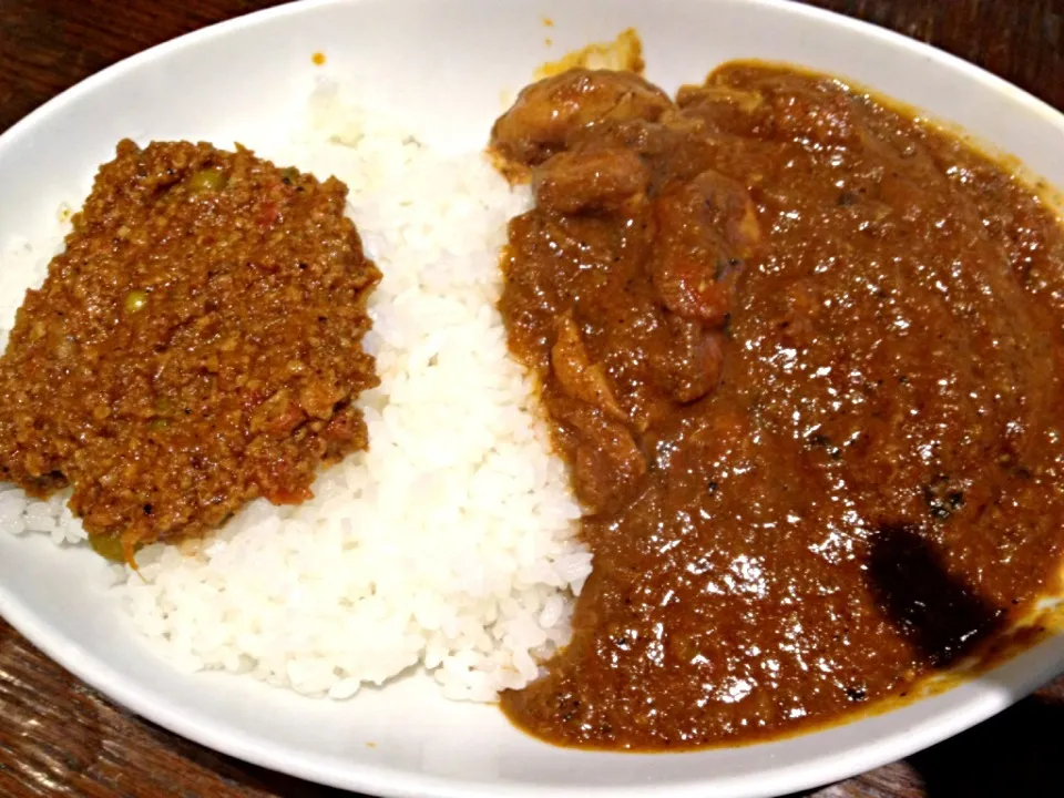 六本木1丁目、Fishの大辛チキンカリー＆キーマカリーライス。|スパイシー丸山さん