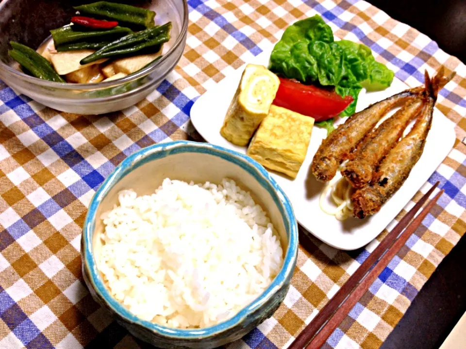 シシャモ唐揚げ朝ご飯|恭子さん