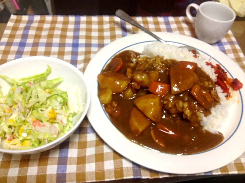 チキンカレー🍛とコールスロー|食いしん坊もりもりさん