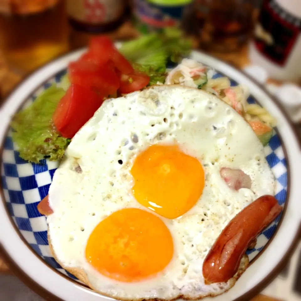 今日も完璧、ベーコンエッグ🍳|にょんにいさん