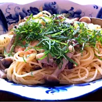 遅昼ごはん。明太子のパスタ。|maamaaさん