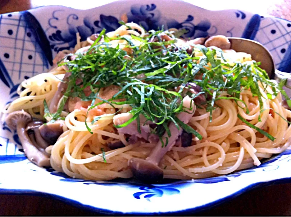 遅昼ごはん。明太子のパスタ。|maamaaさん