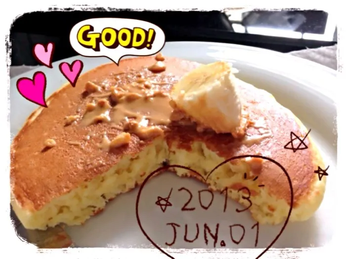 Hotcake for today's breakfast🍳🍌|PeonyYanさん