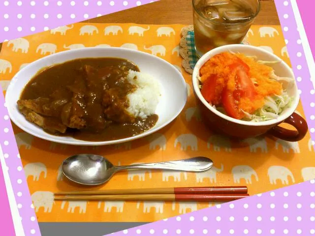 お肉屋さんのカツde カツカレー (*Ü*)ﻌﻌﻌ♥|ゆきさん