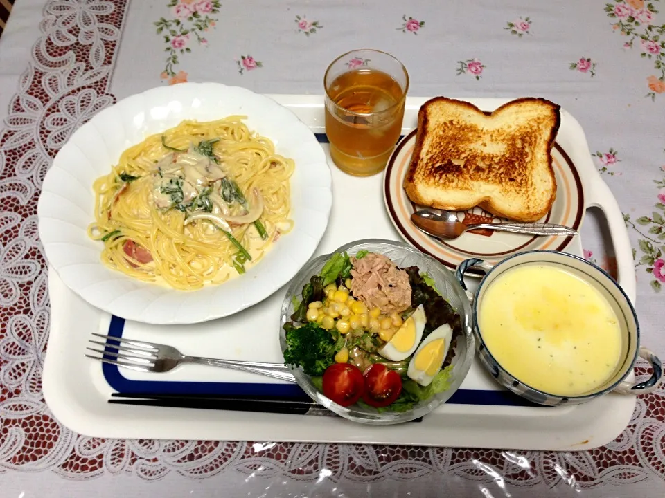 ほうれん草とベーコンのクリームパスタ|Nanamiさん