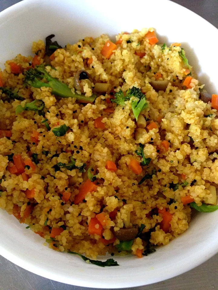 Snapdishの料理写真:Masala Daliya khichdi|natasharavindranさん