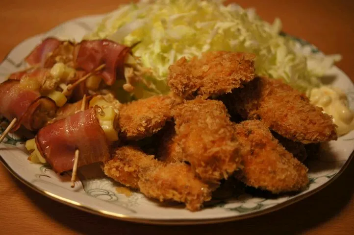 時鮭のフライとえのきベーコン|cookingパパ五郎さん