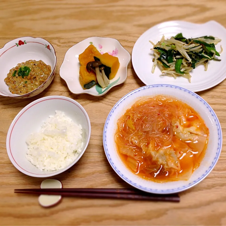 餃子と春雨のキムチスープ|ゆきぼぅさん