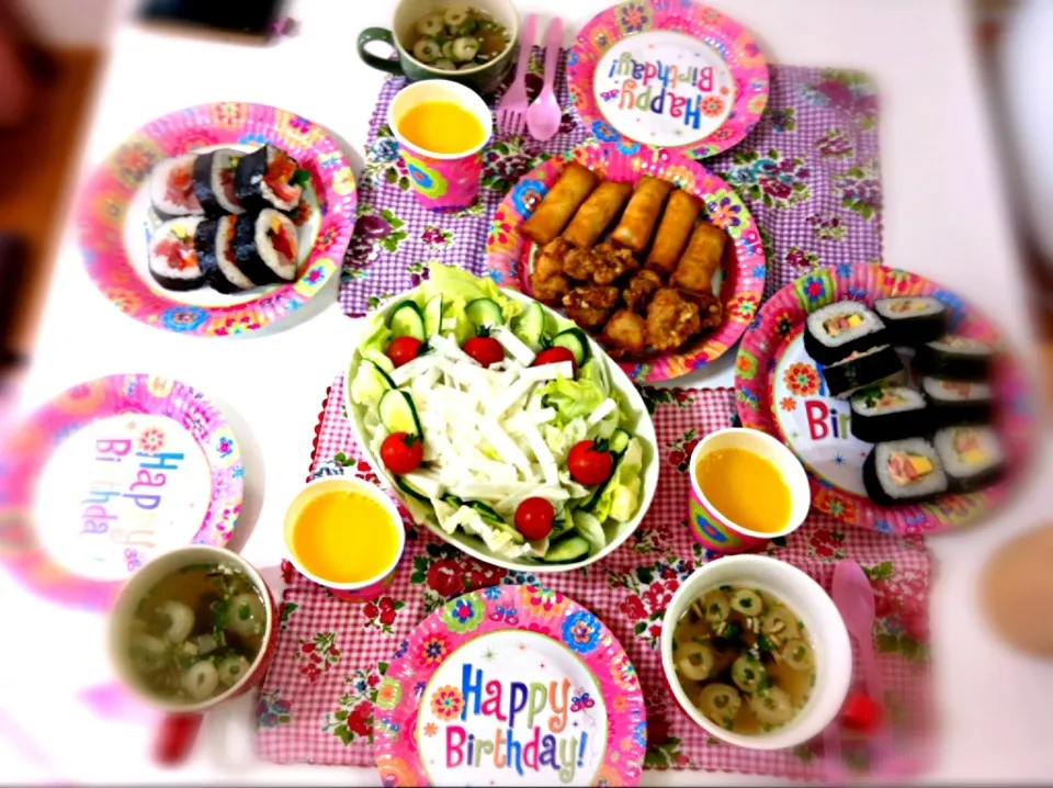 Snapdishの料理写真:☆My birthday☆お友達の手作りランチ♡|YuRioさん