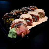 Unagi Cheezy Roll and Salmon Spicy Mayo|Noominkさん