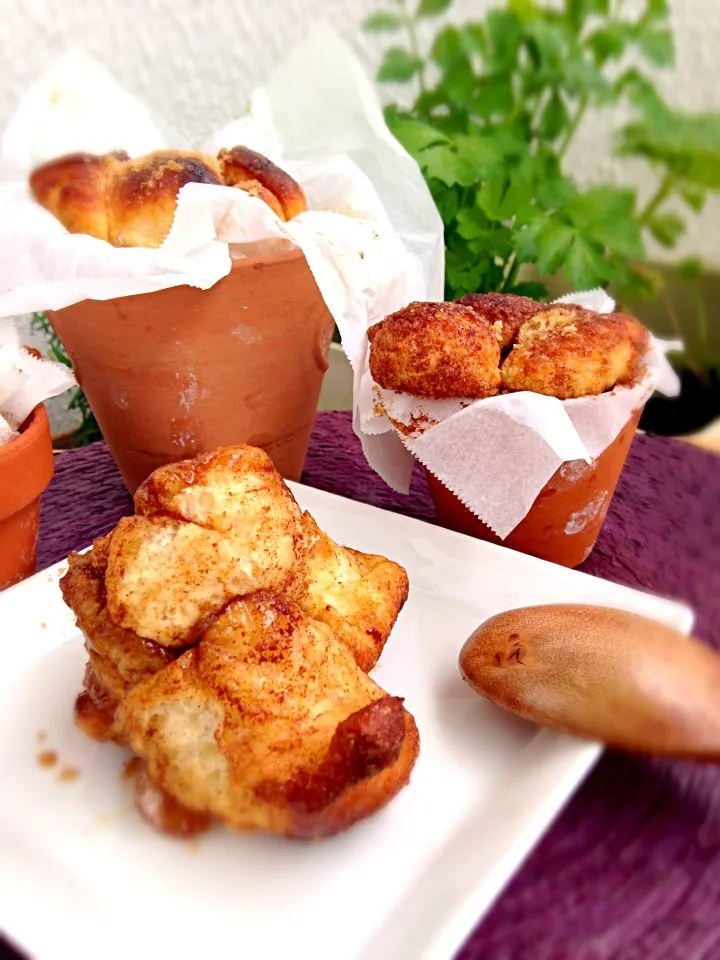 Monkey Bread in Flowerpot🐒  植木鉢のひとくちシナモンブレッド|mayumiさん