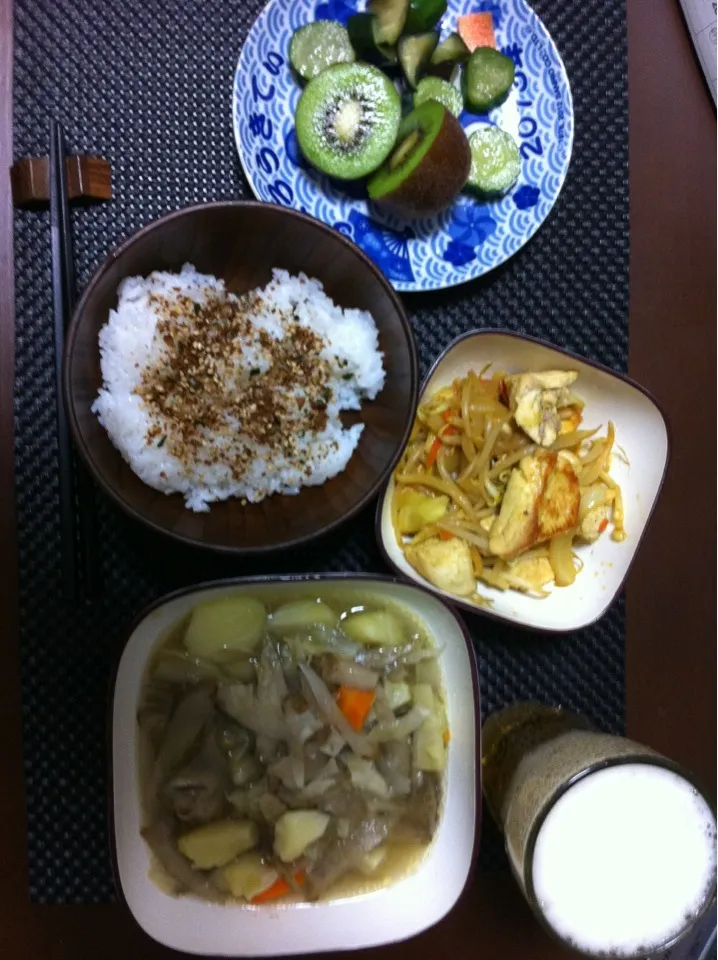 肉野菜炒めカレー風味です。|一色さん