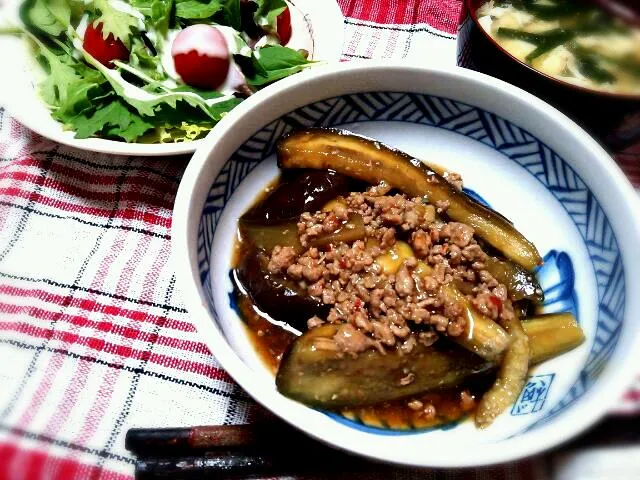 一人晩飯(*´-`)麻婆茄子|トミーサクさん