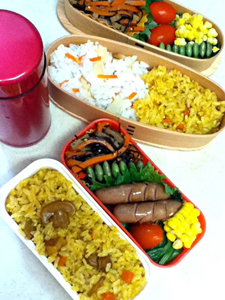 今日のJK&OL弁当は銀座デリーのドライカレー♪  Today's lunch box. i cooked curried rice with curry past of DELHI @ Ginza.|hoppycowさん