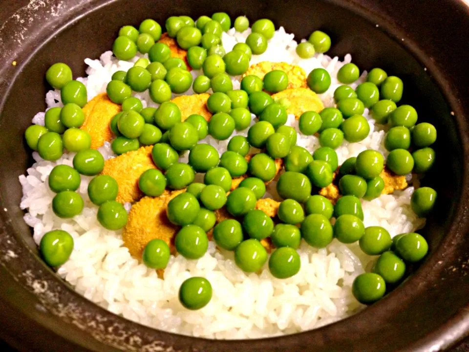 海胆豆土鍋炊き込みご飯|炊かれたいオトコ おこん 小栁津さん