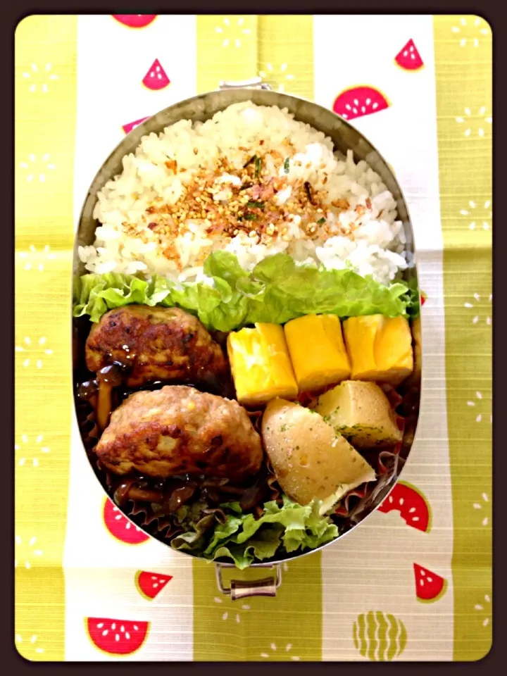 Snapdishの料理写真:きのこソースハンバーグ弁当|ネギさん