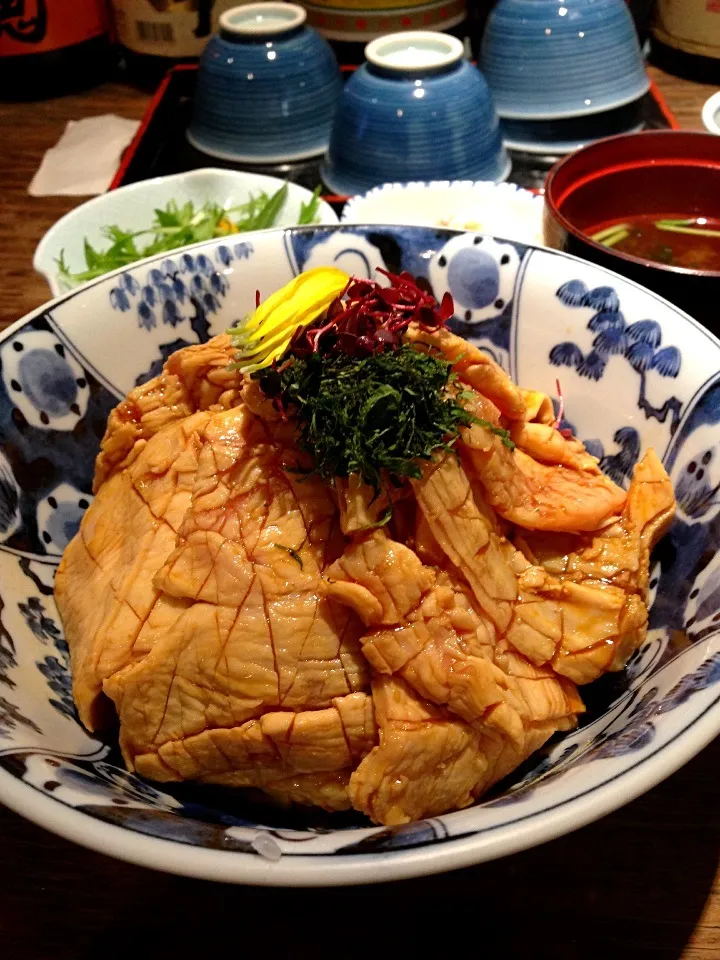 鳥わさ丼@よね家(水天宮前)|塩豚骨さん