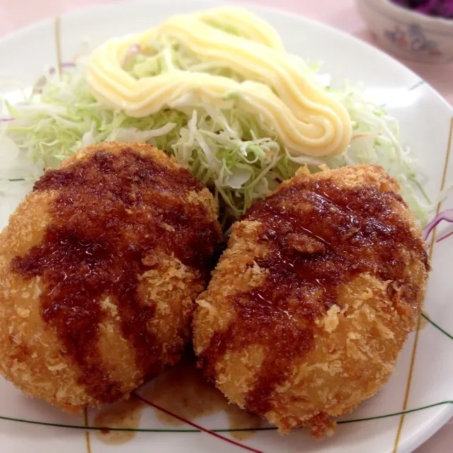 カニクリームコロッケ at 社員食堂|さるさん