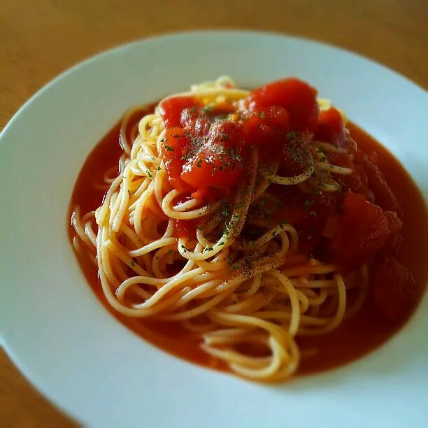 前作ったオムライスのソースでパスタランチ♥|ゆうちゃんさん