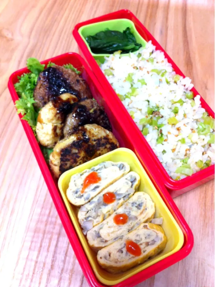 Wハンバーグ弁当。|Alicaさん